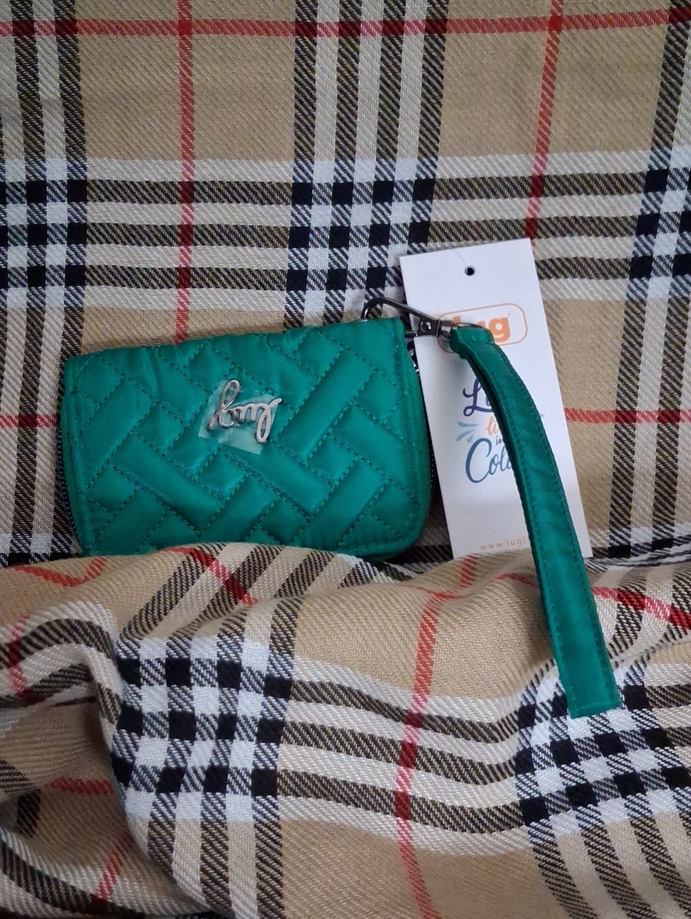lug Quilted Teal Wristlet Wallet